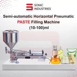 Pneumatic Paste Filling Machine Single Head 10ML to 100ML by Sonic Industries
