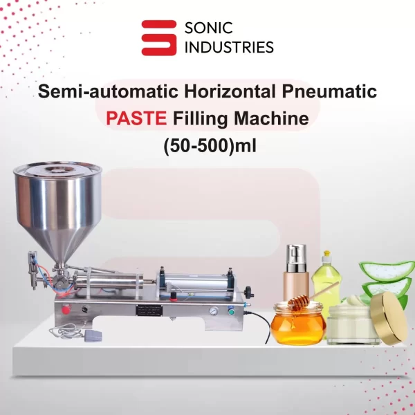 Sonic Industries Pneumatic Paste Filling Machine Single Head 50 to 500ML