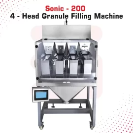4 Head 10 to 100 Grams Granule Filling Machine by Sonic Industries