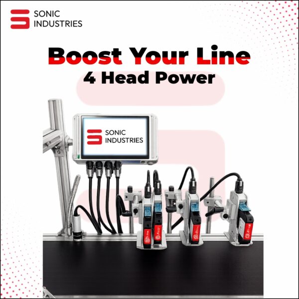 Sonic Industries 4 head / 4 Nozzle Automatic Batch Coding Machine