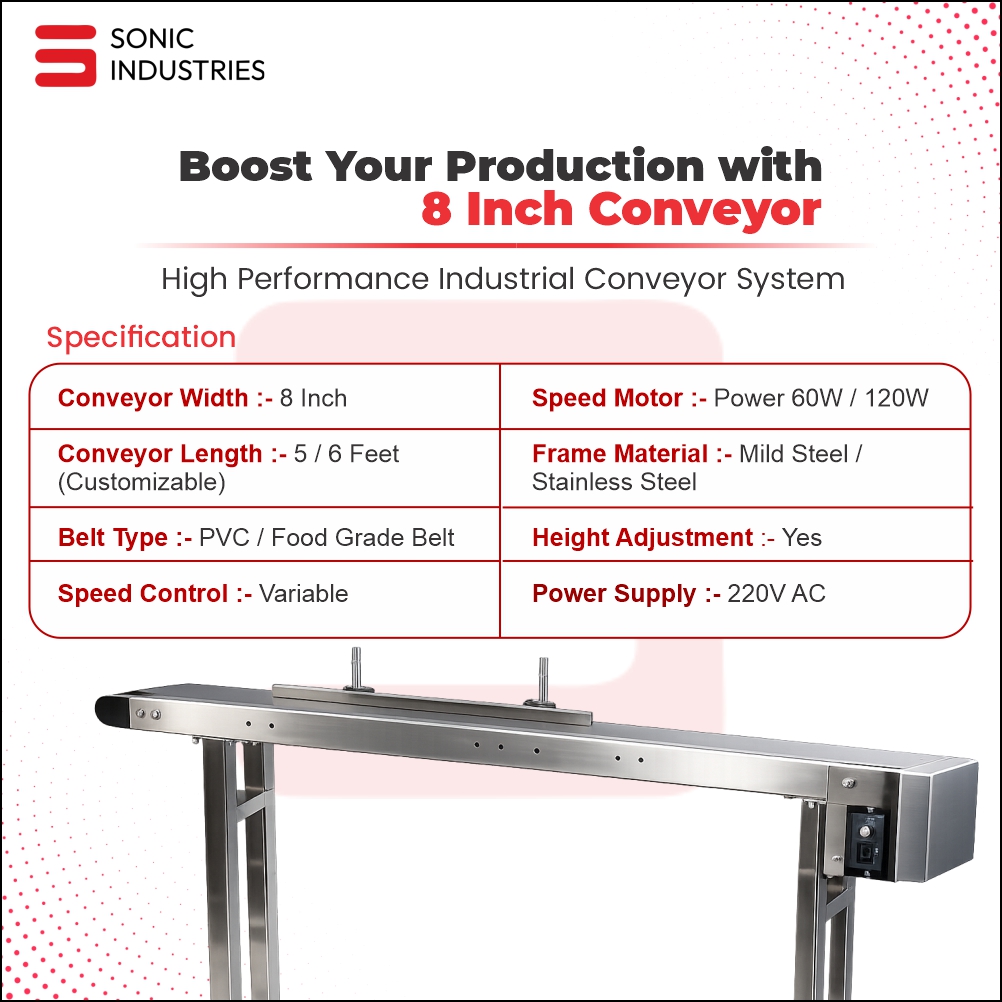 Sonic Industries 8 inch conveyor