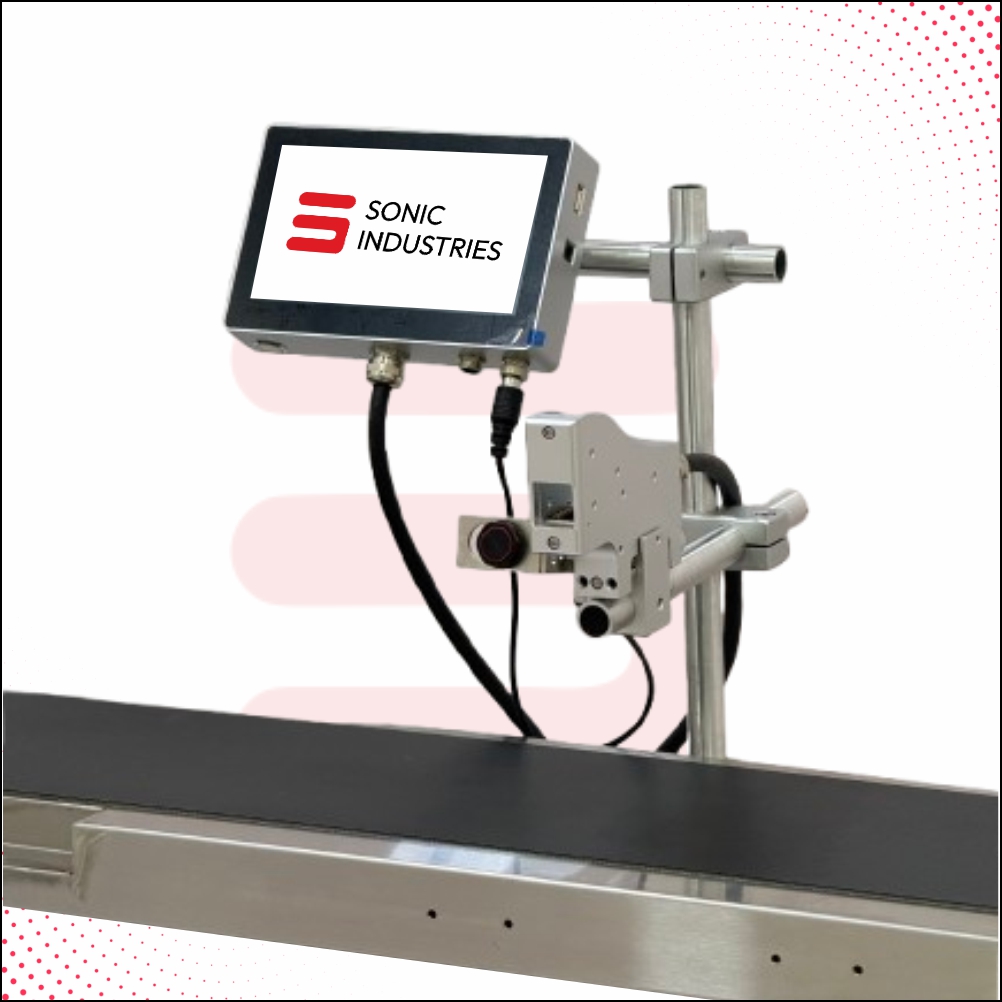 Sonic Industries 12 inch Conveyor with 25MM Automatic Batch Coding Printer