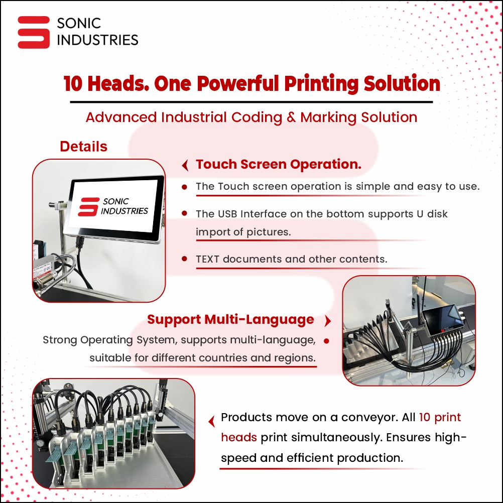10 head Automatic batch coding machine