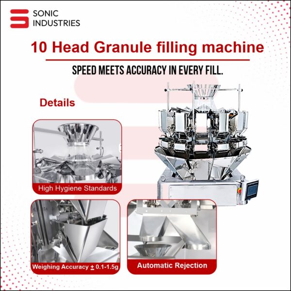 10 Head Granule Filling Machine by Sonic Industries