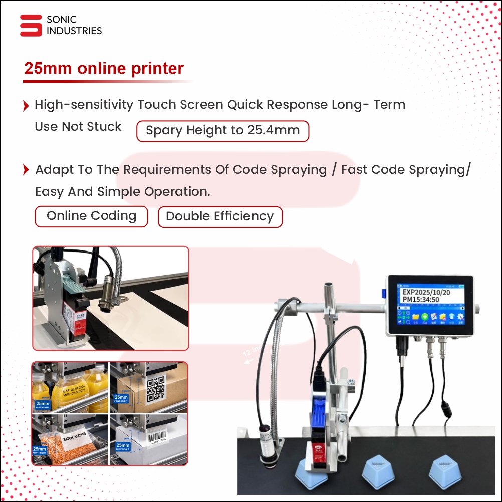 16 Inch Conveyor with 25MM Online Printer by Sonic Industries - Image 2