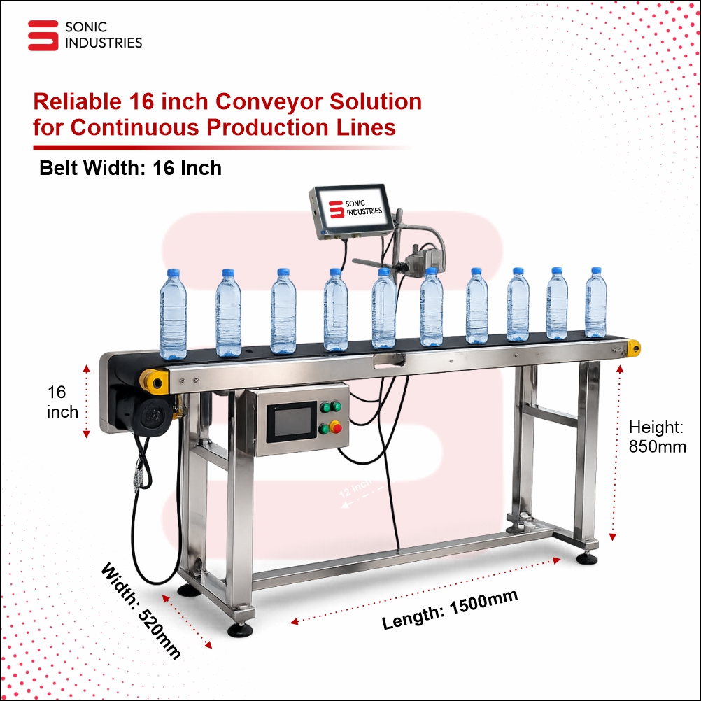 16 Inch Conveyor with 25MM Online Printer by Sonic Industries - Image 3