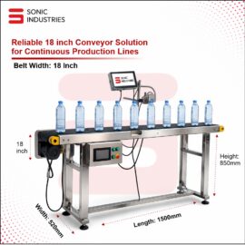18 Inch Conveyor with 25MM Online Printer by Sonic Industries