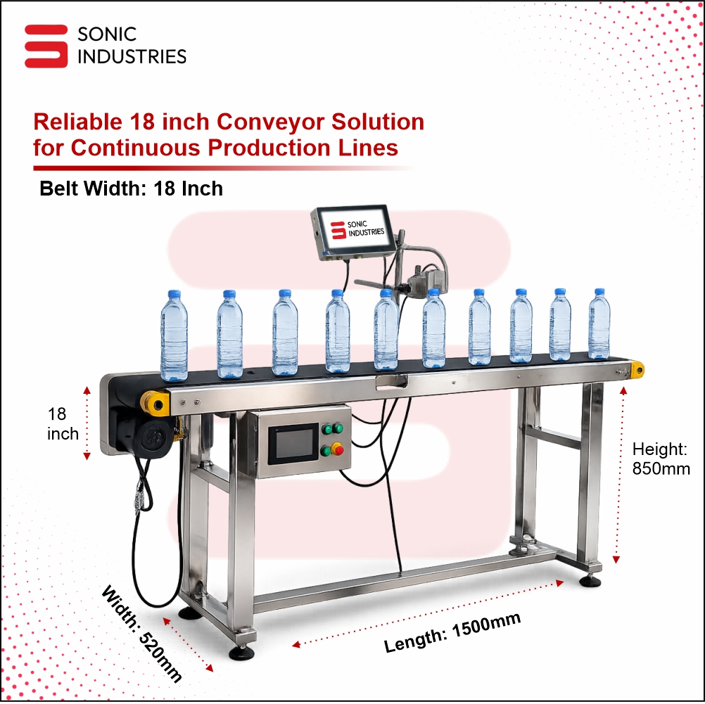 18 Inch Conveyor with 25MM Online Printer by Sonic Industries - Image 2