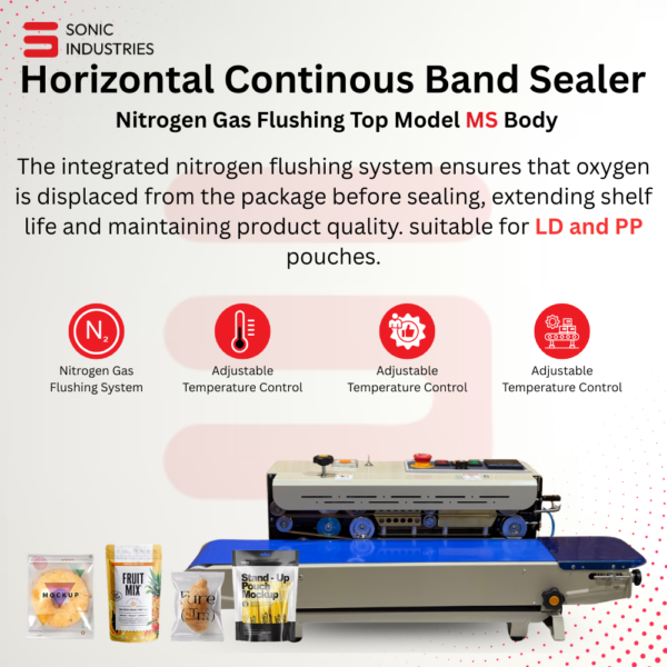 Sonic Industries FR-900 Band Sealing Machine MS Top Horizontal with Nitrogen