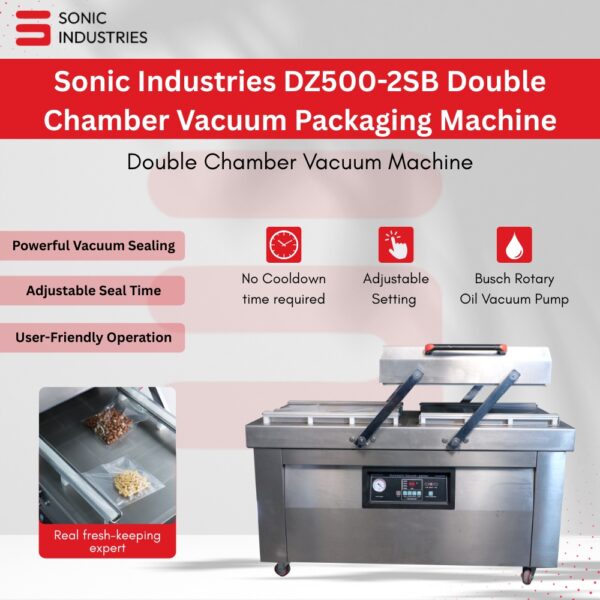 DZ-500 Double Chamber Vacuum Sealing Machine by Sonic Industries