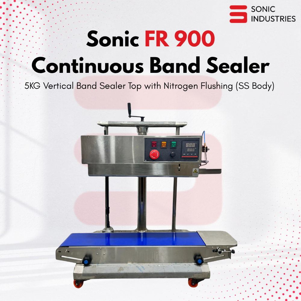 Sonic Industries FR-900 Band Sealing Machine SS Top 5Kg Band Sealer with Nitrogen