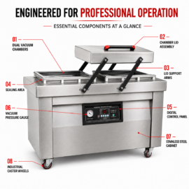 DZ-600 Double Chamber Vacuum Sealing Machine by Sonic Industries