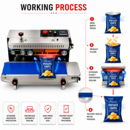 Sonic Industries FR-900 Band Sealing Machine Top SS Horizontal With Nitrogen
