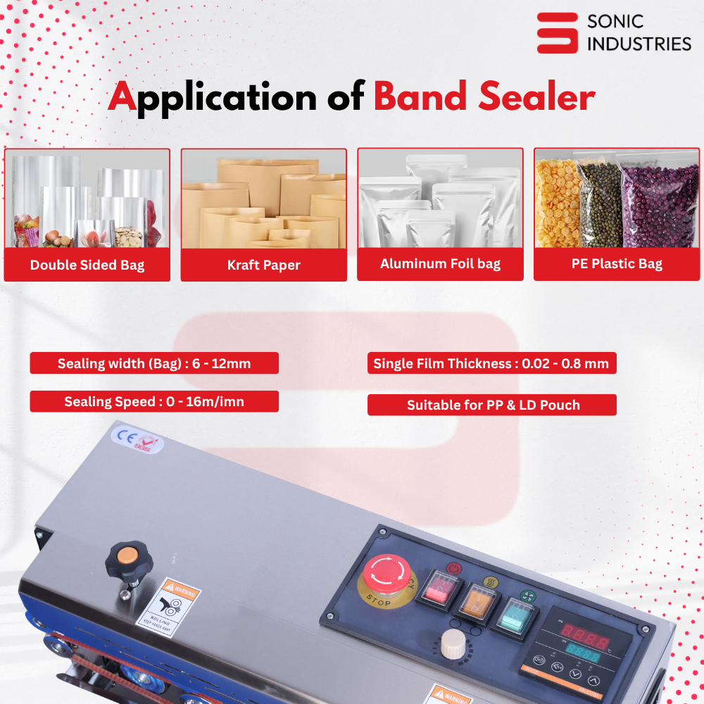 Sonic Industries FR-900 Band Sealing Machine Top SS Horizontal With Nitrogen