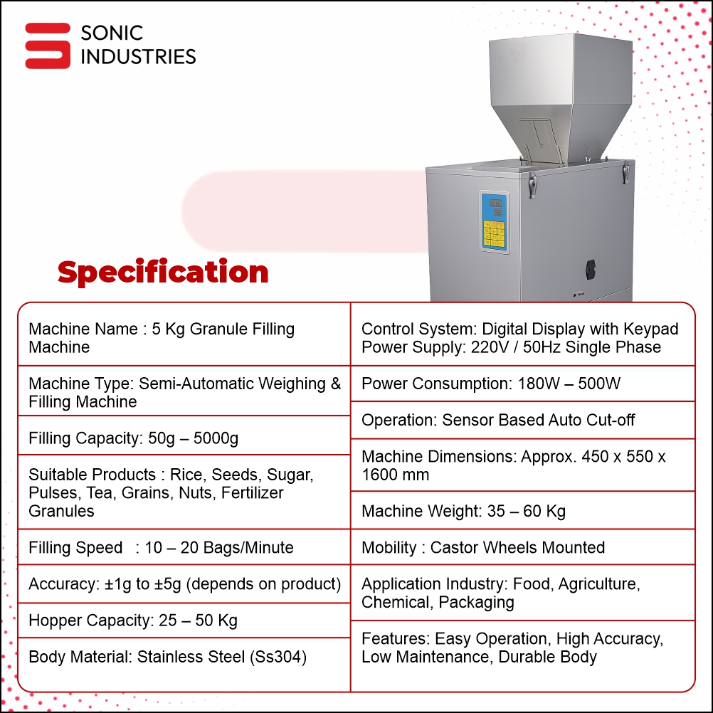 5kg granule filler machine