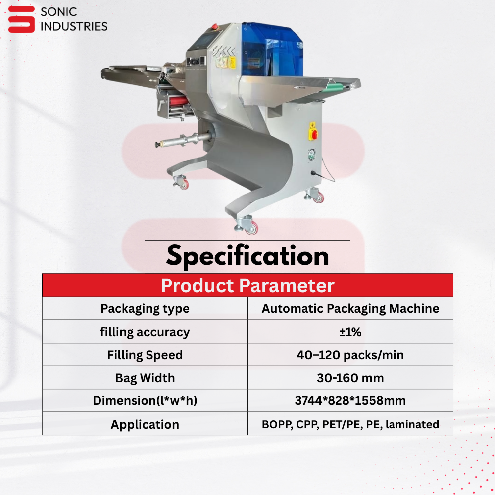 Ice Cream Horizontal Flow Wrap Machine by Sonic Industries