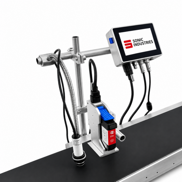 16 Inch Conveyor with 25MM Online Printer by Sonic Industries