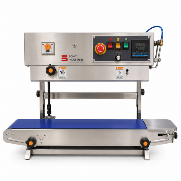 FR-900 Band Sealing Machine SS Eco Vertical with Nitrogen Flushing System by Sonic Industries