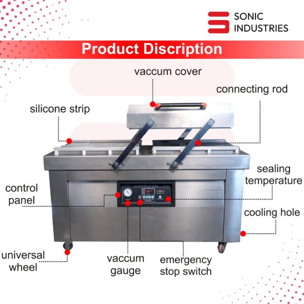 DZ-600 Double Chamber Vacuum Sealing Machine by Sonic Industries