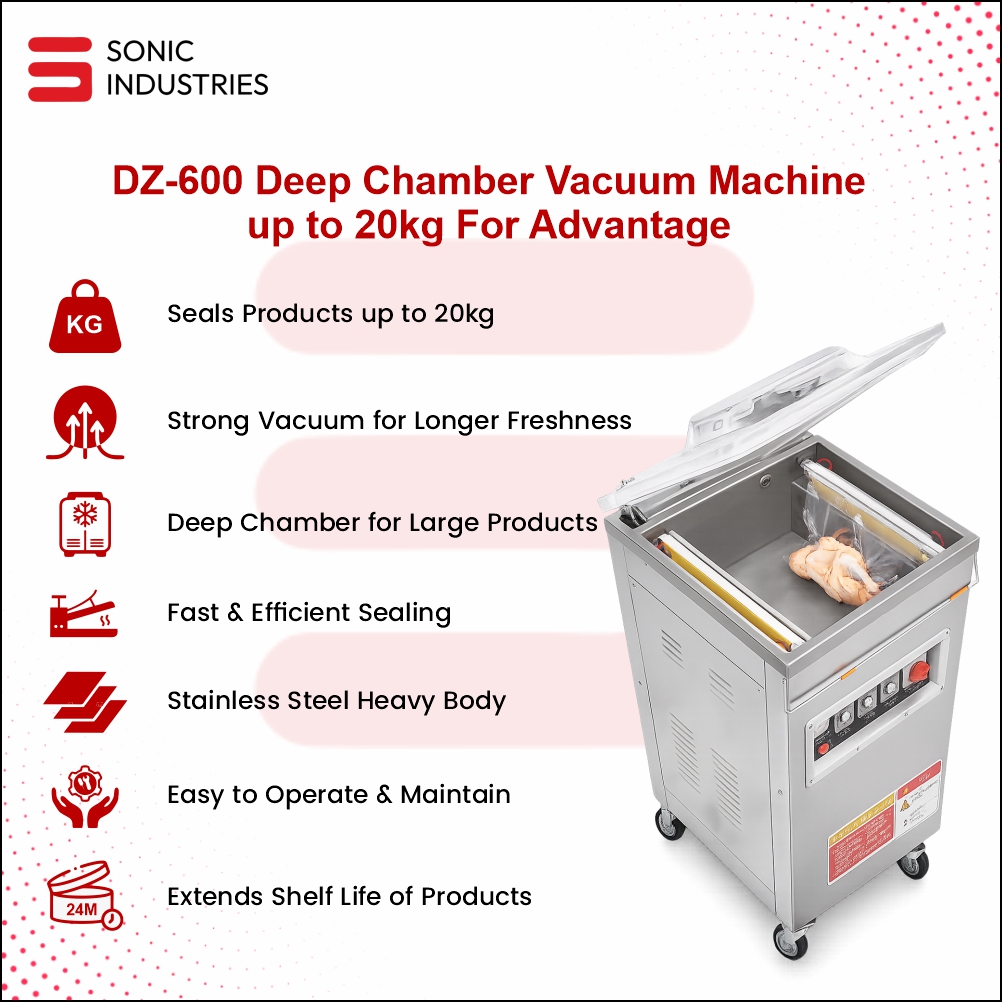 DEEP CHAMBER 600 CAN DO UP TO 20 KG VACUUM SEALING ALSO ALONG WITH BRICKS - Image 2