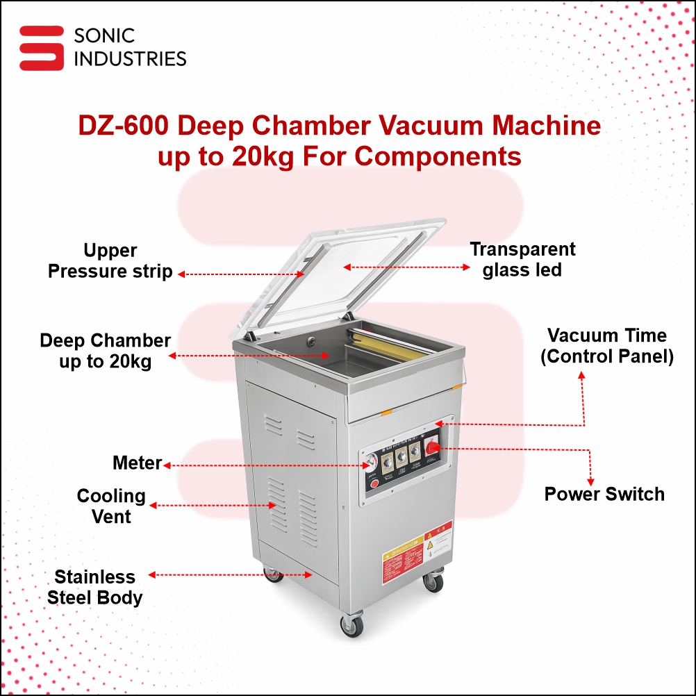 DEEP CHAMBER 600 CAN DO UP TO 20 KG VACUUM SEALING ALSO ALONG WITH BRICKS - Image 4