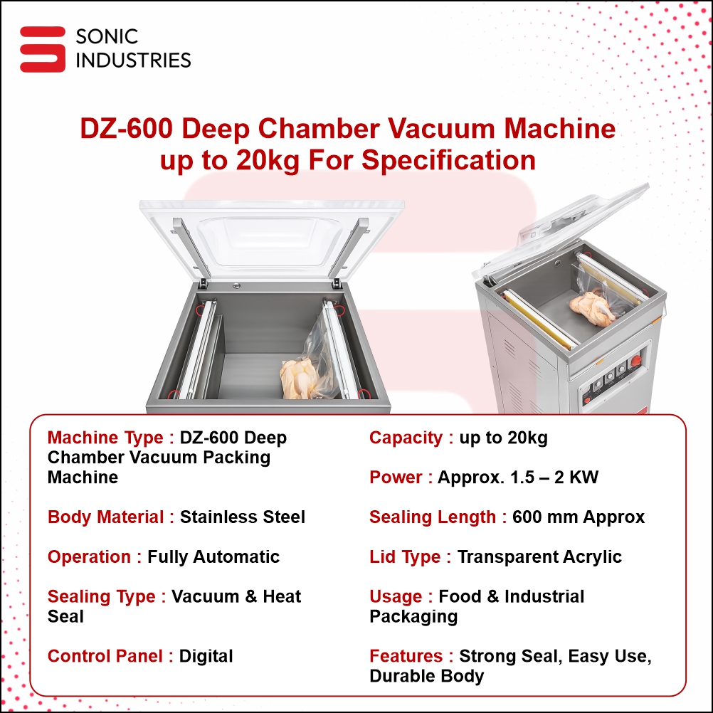 DZ-600 Deep chamber Vacuum machine up to 20kg