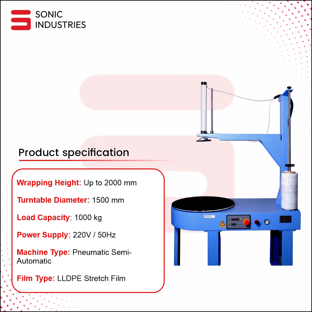Sonic Industries pnuematic strech wrapping machine