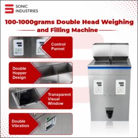 2 Head 10 to 1000 grams Granule Filling Machine By Sonic Industries