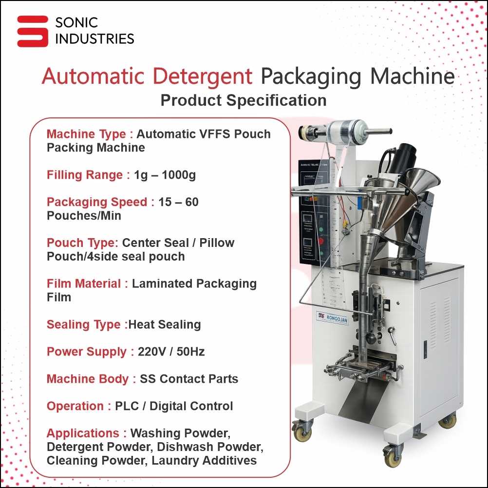detergent packaging machine by Sonic industries