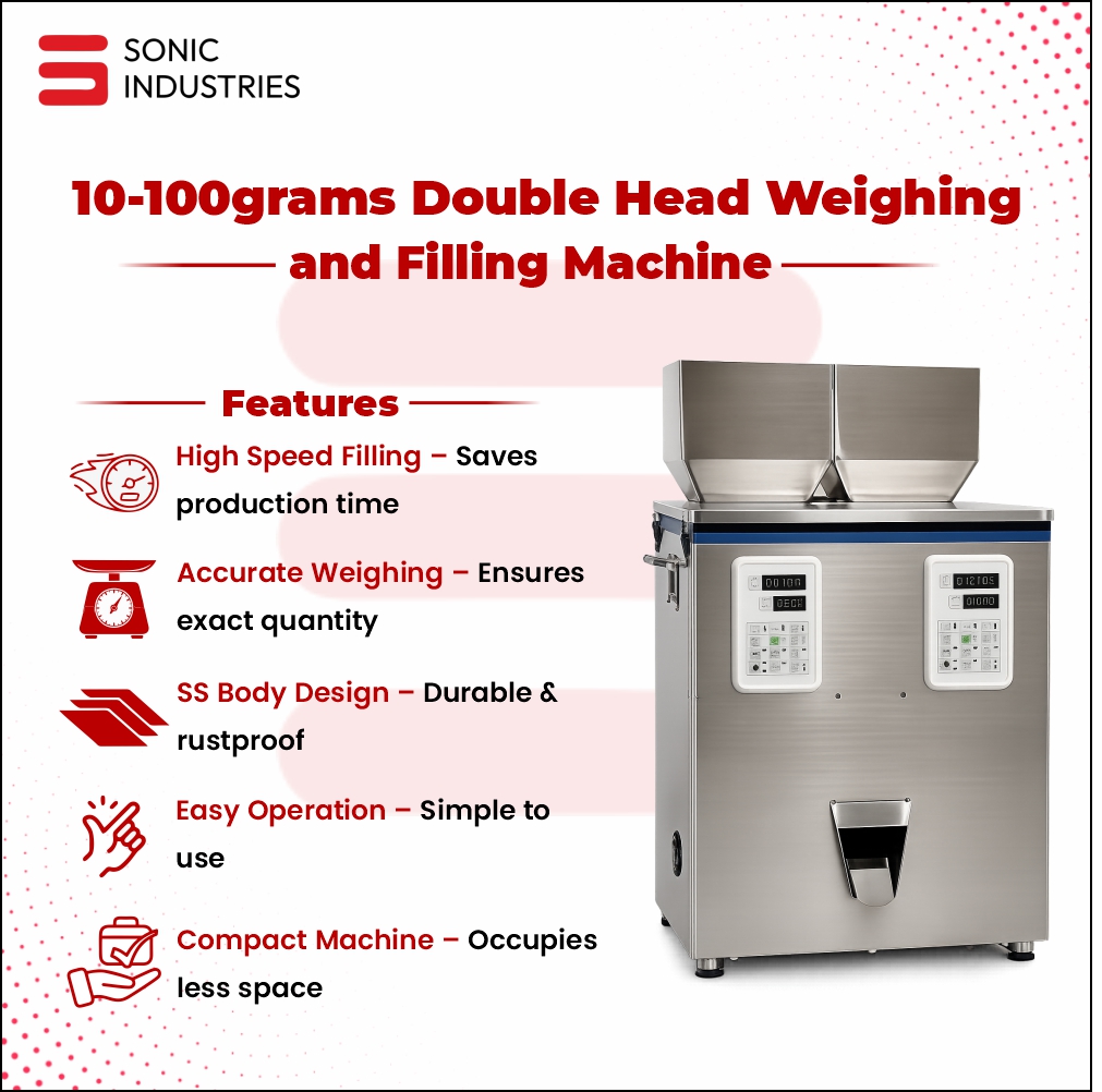 2 Head 10 to 100 Grams Granule Filling Machine by Sonic Industries - Image 2