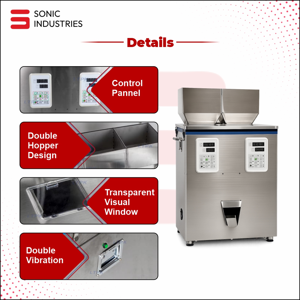 2 Head 10 to 100 Grams Granule Filling Machine by Sonic Industries - Image 3