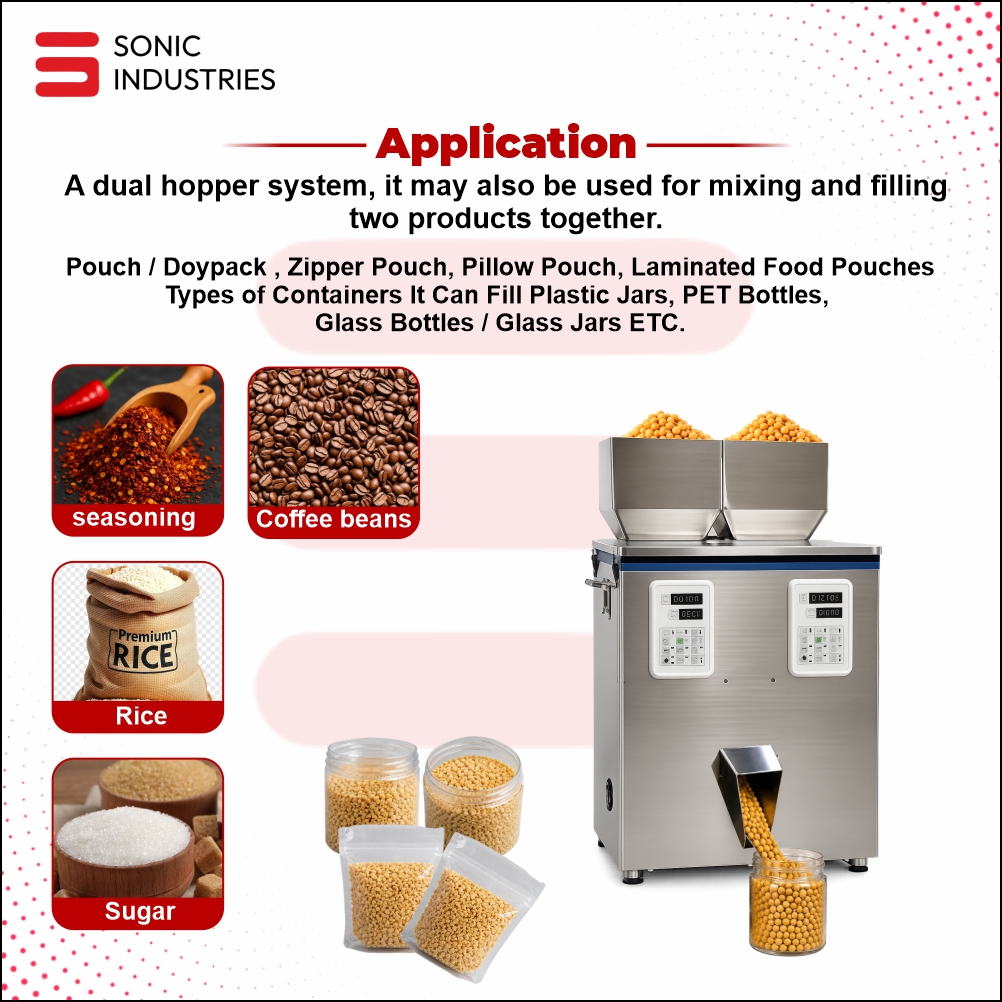 Sonic Industries 2 Head 10 to 100 Grams Granule Filling Machine