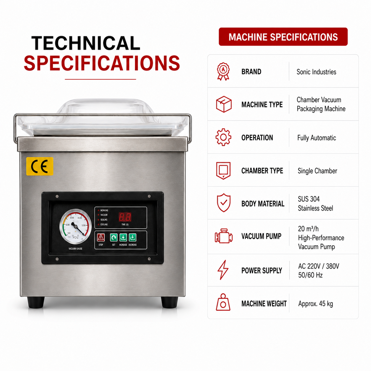 DZ-260 Vacuum Sealing Machine by Sonic Industries - Image 7
